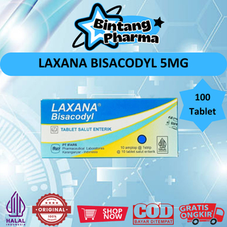 LAXANA BISACODYL 5MG (1 KOTAK ISI 100 TABLET) - MENGATASI SEMBELIT/MELANCARKAN BAB