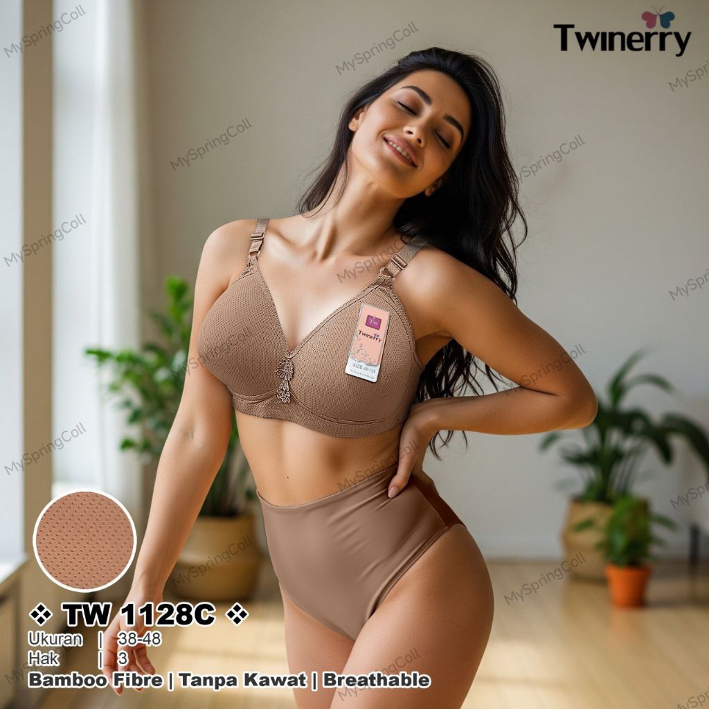 Bh Bra Polos Motif Wafer Cup Besar (C) Ukuran 40 - 46, Kait 3 Busa Sedang Tanpa Kawat #1128C