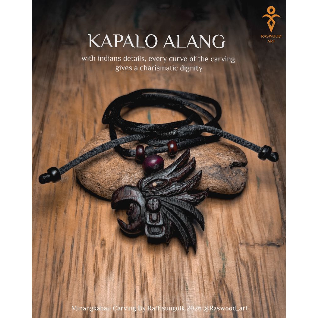 Kalung Kayu Ukir Indian