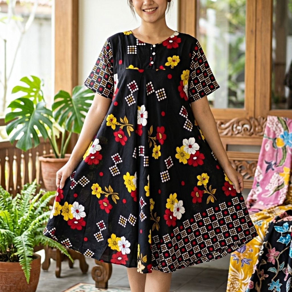 Daster batik kembang payung klok jumbo Sari Busana