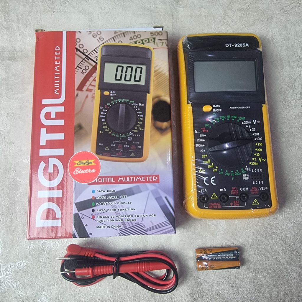 DT9205 MULTI TESER DIGITAL DT 9205 DT9205A ON OFF LENGKAP