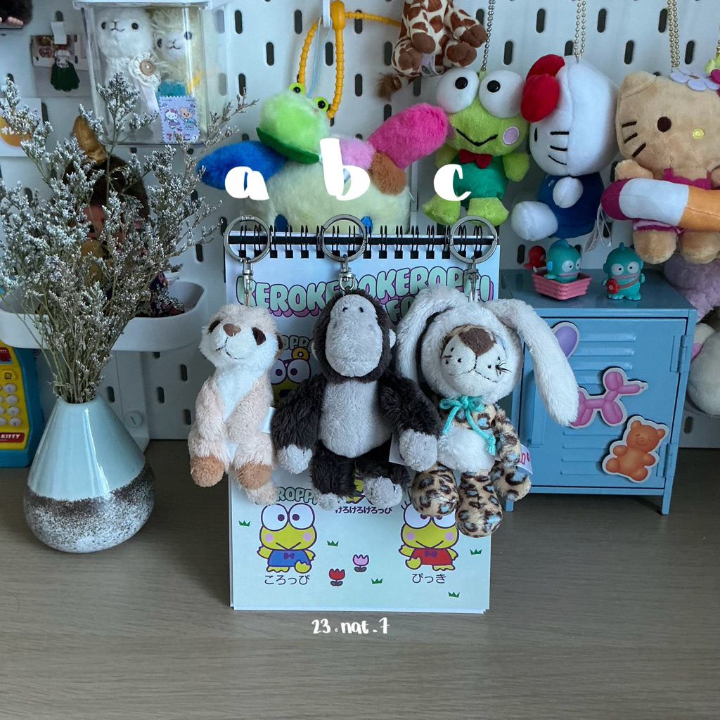 Pt.1 NICI Animals Ganci Original Plush Keychain Meercat Gorilla Leopard