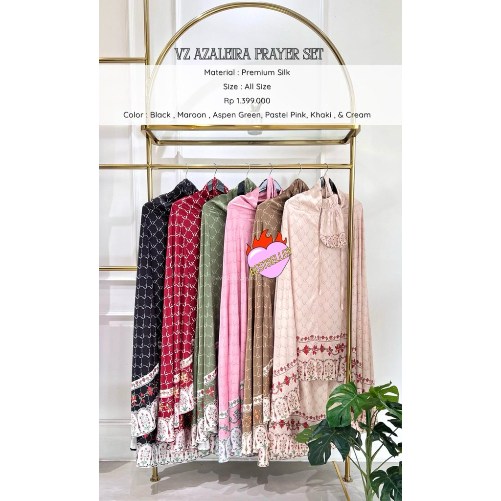 New Sale Original Vivi Zubedi VZ Azaleira Prayer Set Sale Prayer Robe Mukenah Vivi Zubedi