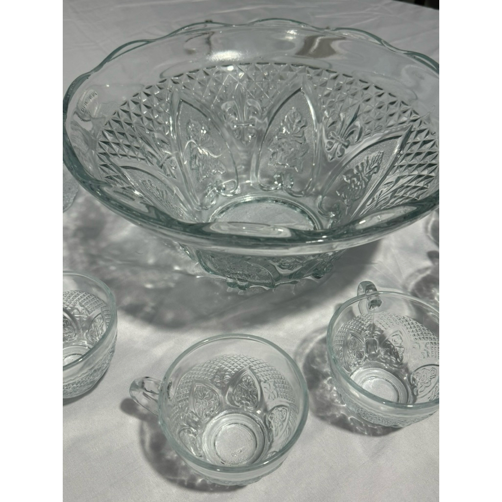 Mangkok Kaca 30 cm dan Gelas Set 1 Lusin Mewah