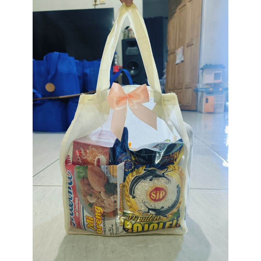 Paket Parcel Sembako lengkap Tas Spundbond Mika