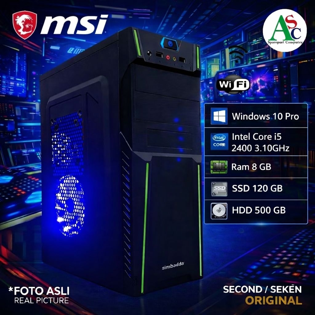 CPU Core i5 Ram 8 GB SSD 120 GB HDD