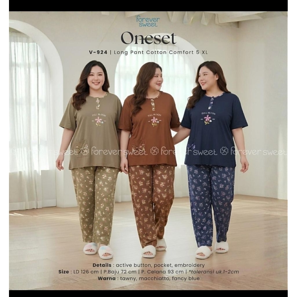 Forever Sweet Baju tidur Panjang Jumbo 5Xl kaos Busui