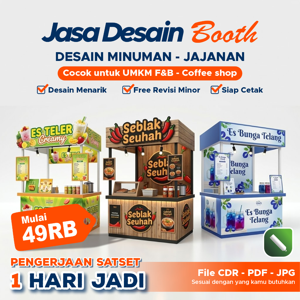Jasa Desain Booth Minuman / Booth UMKM | Desain Booth Jualan Minuman, Makanan, Stand Jualan Profesio