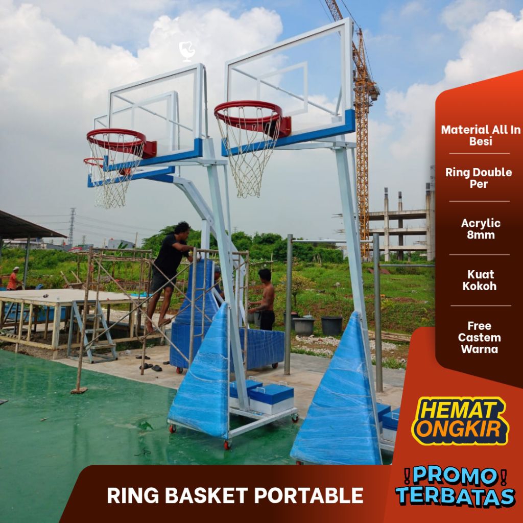 Ring Basket Portable | Basketball Anak SD SMP SMA | Acrylic Tebal Berkualitas Super Terbaik ( Kirim 