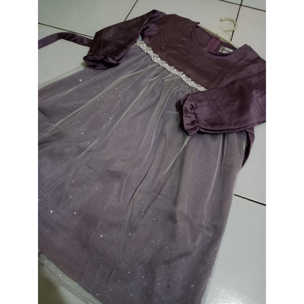 DRESS TUTU ANAK PEREMPUAN LILAC// DRESS PESTA ANAK PEREMPUAN LUCU// GAMIS ANAK PEREMPUAN TUTU GLITTE