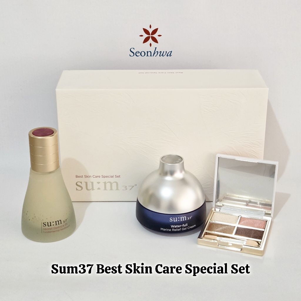 Su:m37 Best Skin Care Set - Waterfull Cream, Secret Essence & Eye Shadow
