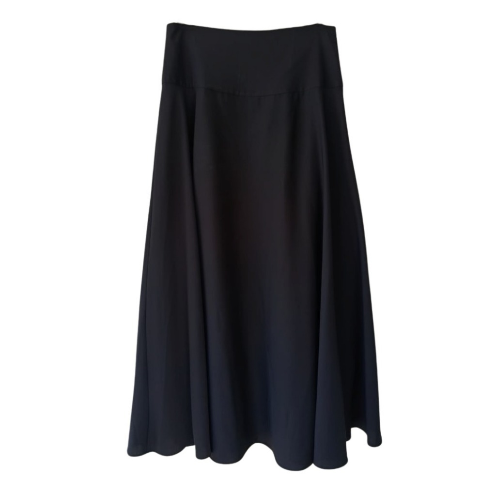 Lyne Halim Marbella Black Flare Skirt – Rok Payung Wanita Elegant Flowy, SKT-8473