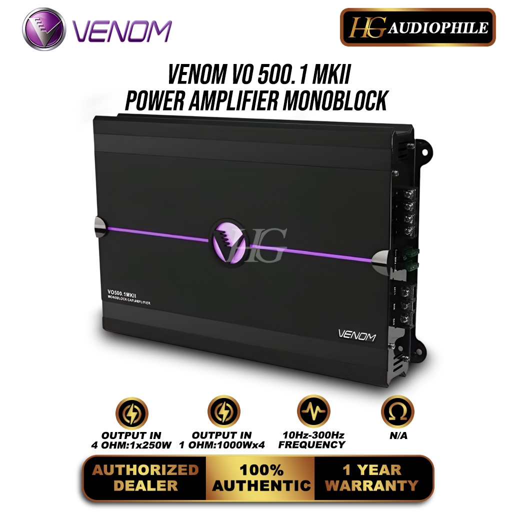 Venom Diablo VO500.1MKII Power Monoblock Amplifier 1000W Class D Official Warranty
