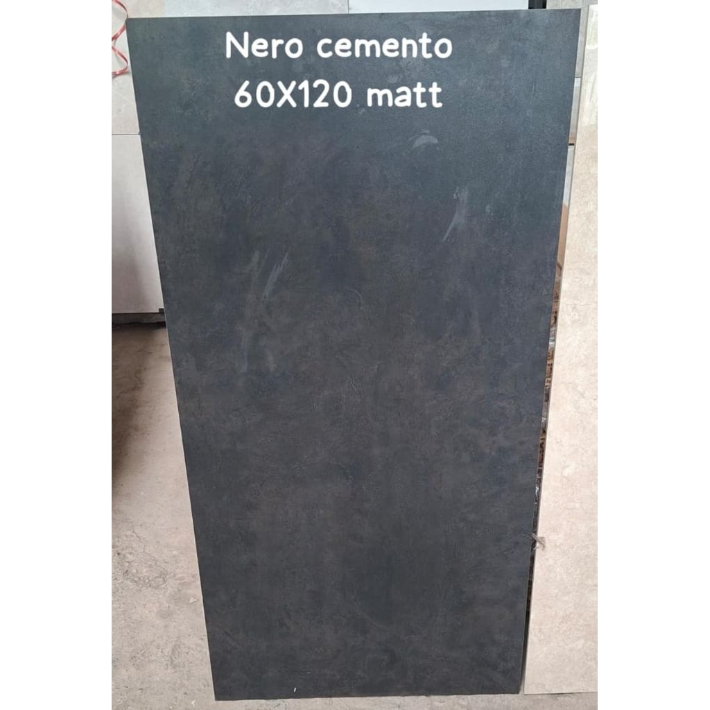 ubin lantai granit lantai 60x120 60x60 nero cemento permukaan Matt keset dinding teras kamar mandi