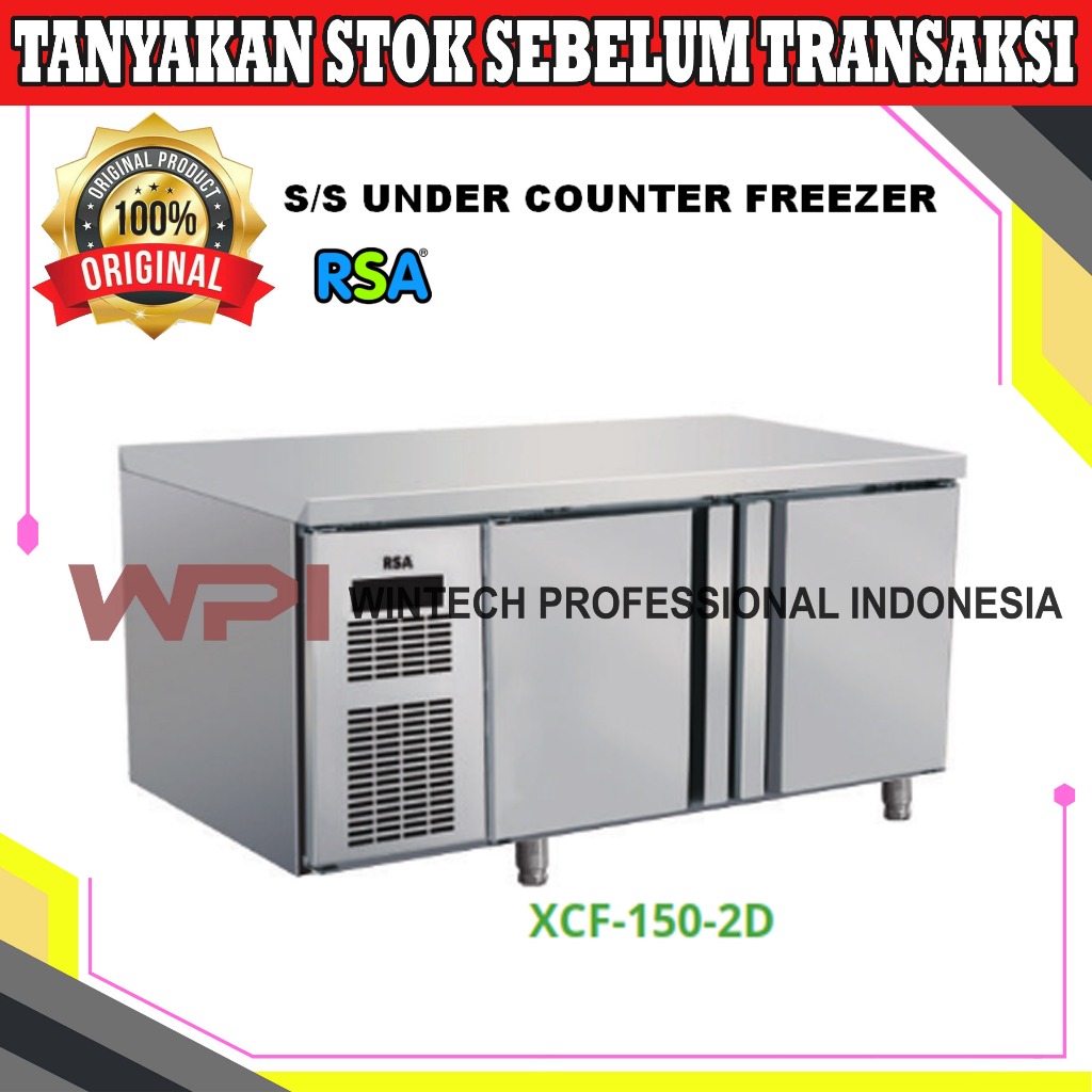 RSA XCF-150-2D SS Kitchen Refrigeration Undercounter Freezer 2 Pintu - Stainless Steel Under Counter