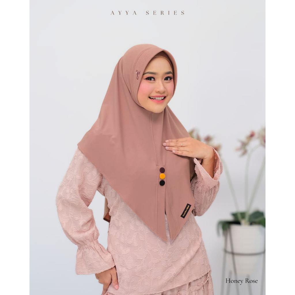 Azamka - Bergo Ayya Series - Jilbab Instan Variasi Kancing Warna Belah Tengah V Cantik Wangi Parfume