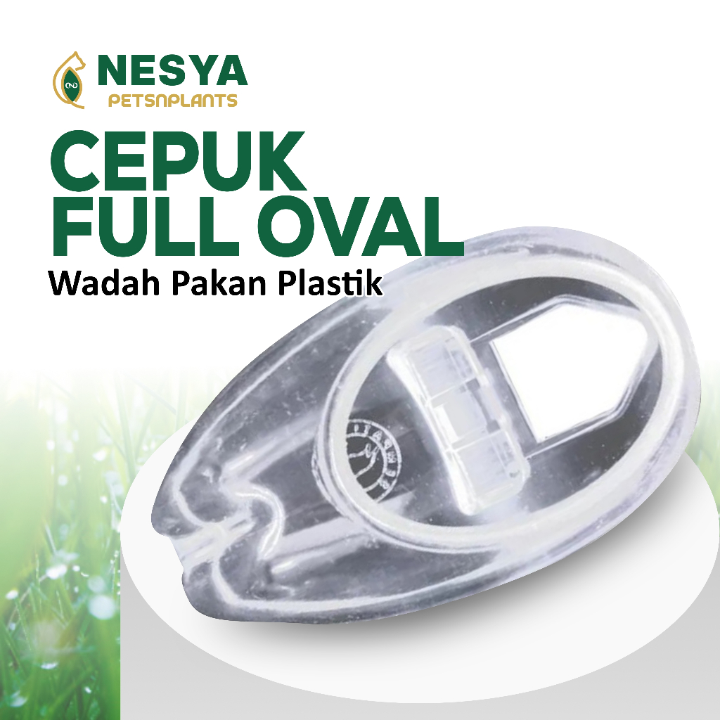 Cepuk Full Oval Wadah Pakan Plastik Transparan Anti Tumpah Sempati Lovebird