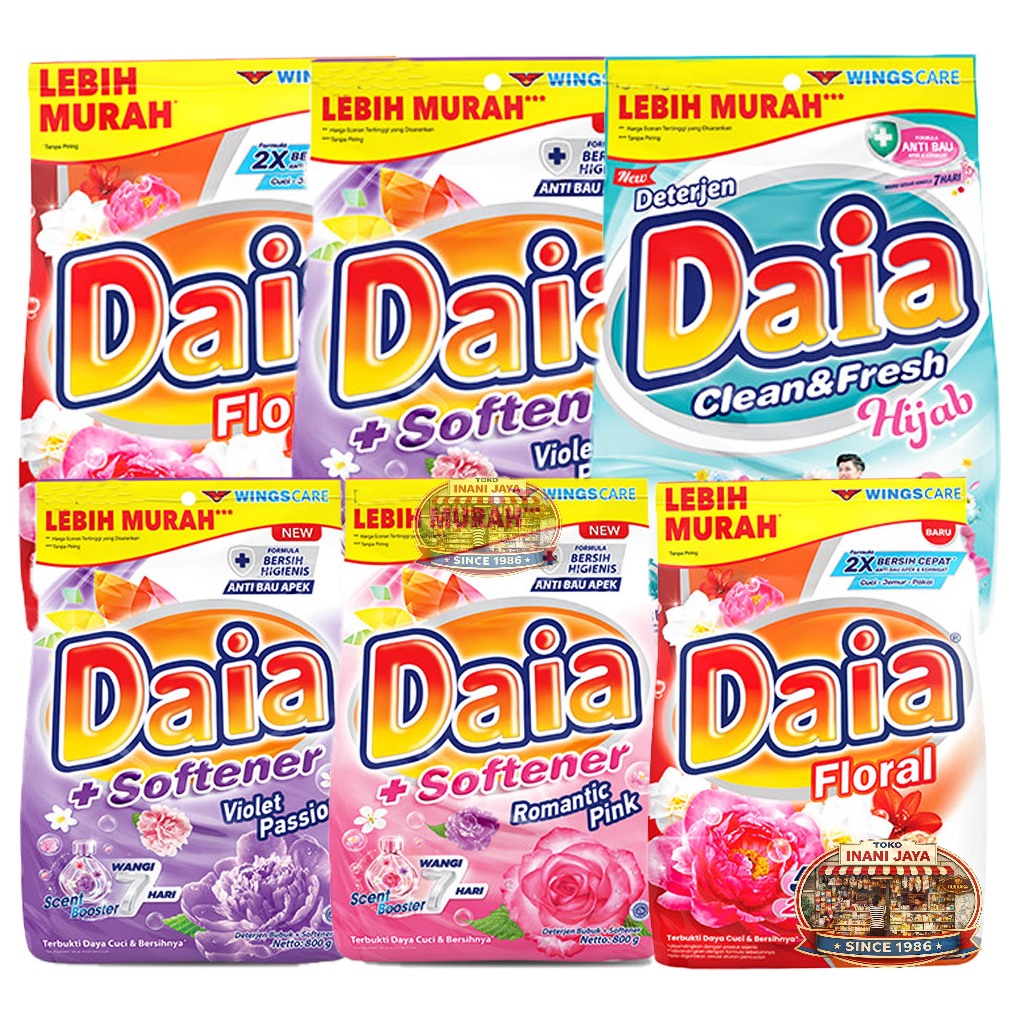 Daia Deterjen Bubuk + Softener - Detergent Pakaian - Laundry