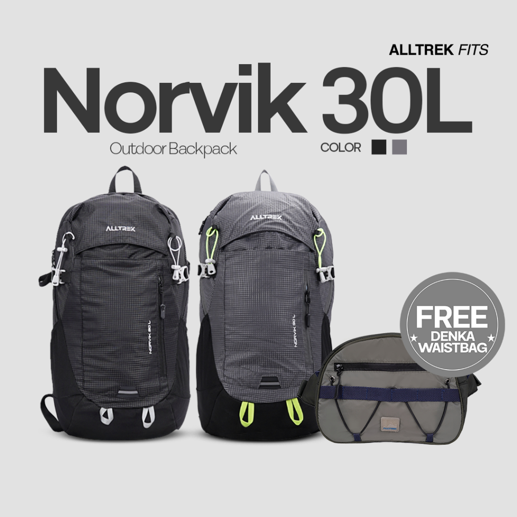 ALLTREK Tas Ransel Pria Daypack 30L NORVIK Outdoor Backpack