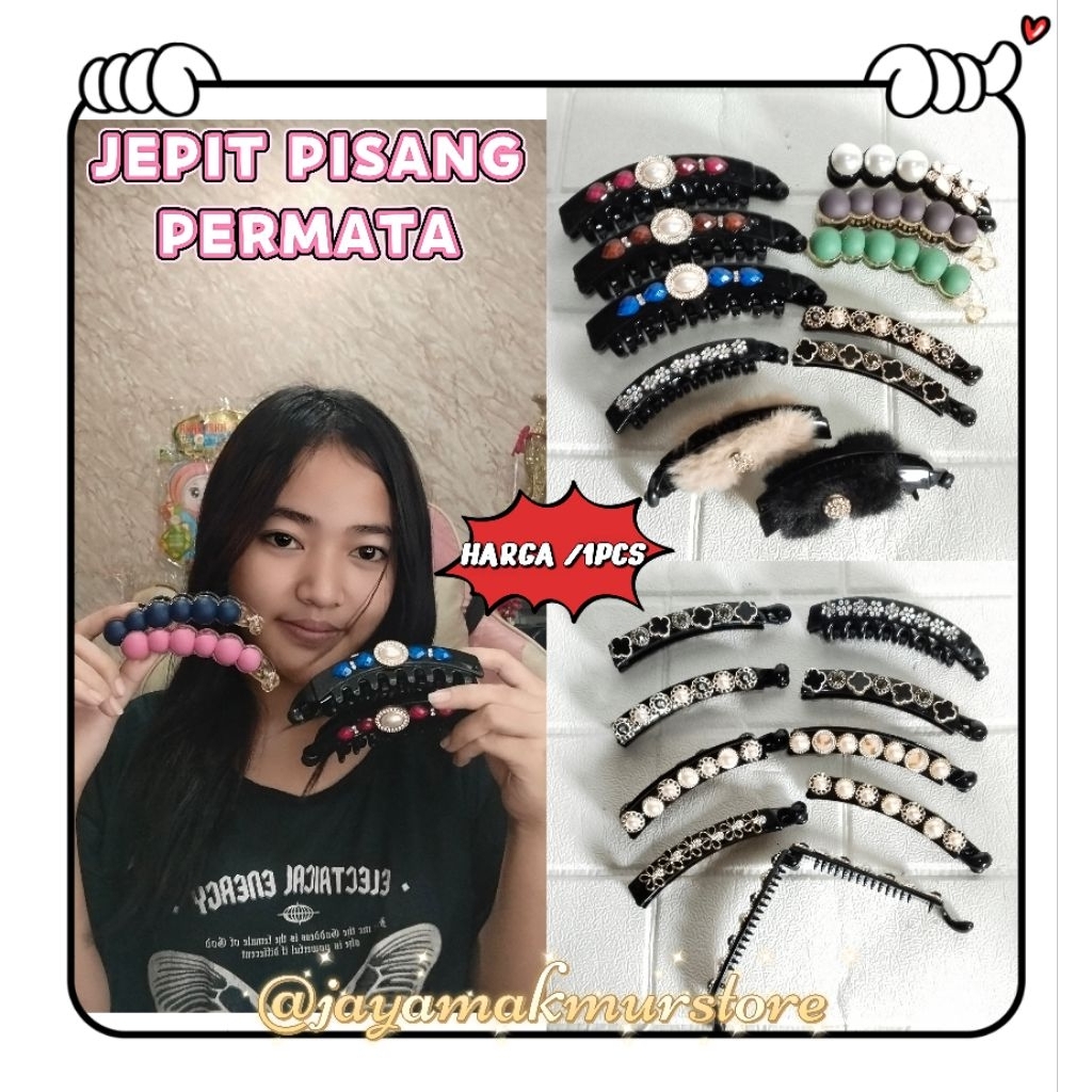 (1PCS) JEPIT PISANG TERBARU / JEPIT PISANG BULU IMPORT PREMIUM / JEPIT PISANG MUTIARA / JEPIT RAMBUT