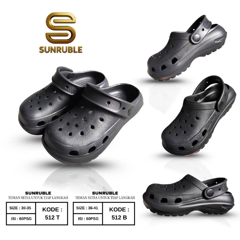 SUNRUBLE 512B HITAM 36-41 Sandal Fuji Baim Model Terbaru Tebal Nyaman Asi Produk Indonesia Lagi Tren