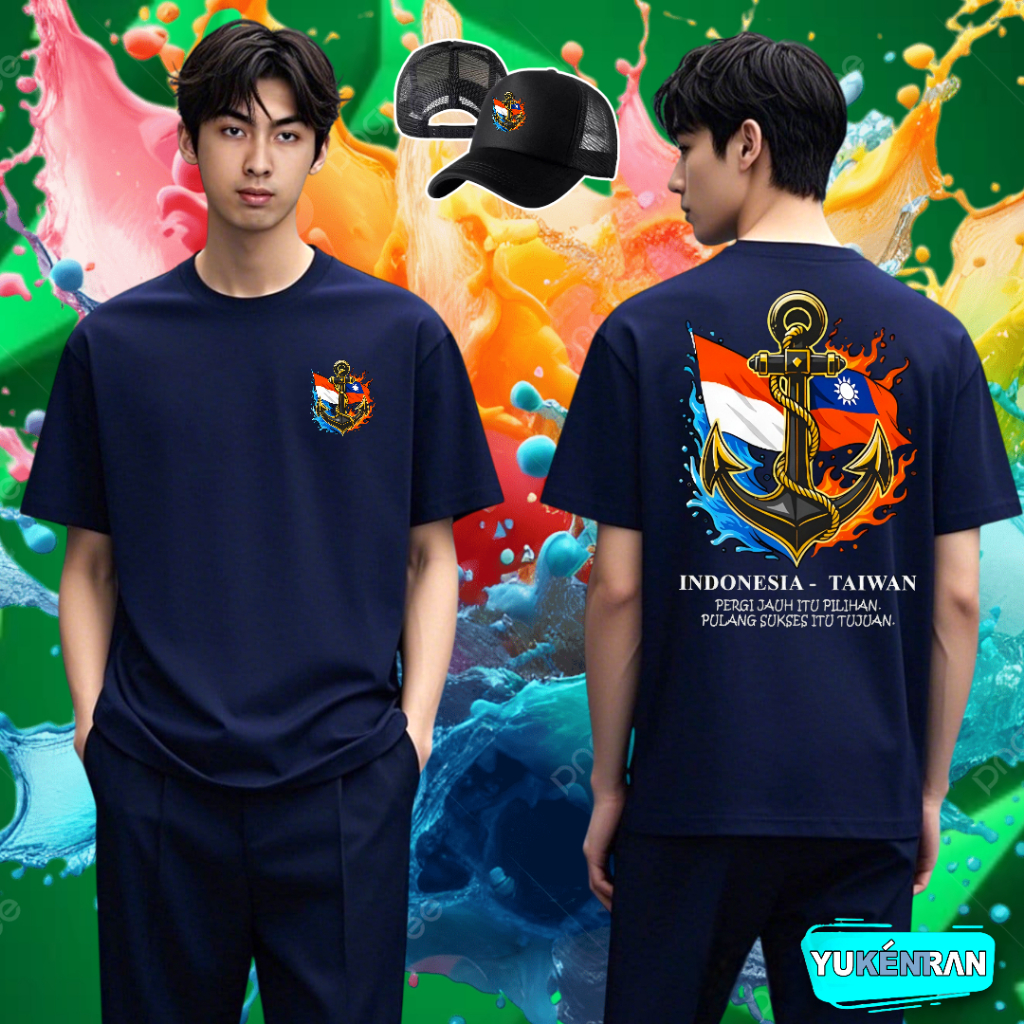 KAOS DISTRO DAN TOPI ANAK RANTAU INDONESIA - TAIWAN PERGI JAUH ITU PILIHAN COTTON COMBAD 24s