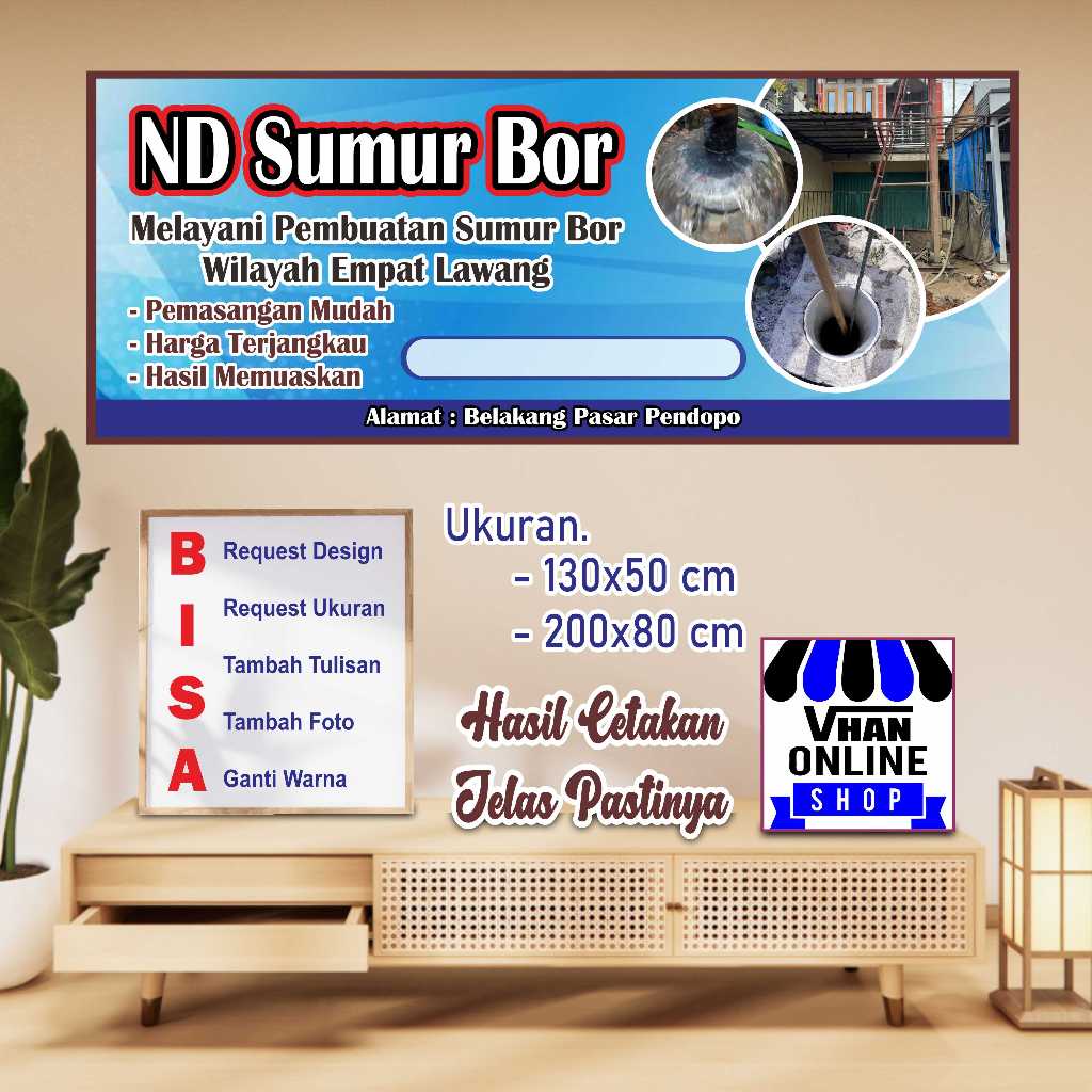 Cetak Spanduk Banner Jasa Pembuatan Sumur Bor Bagus