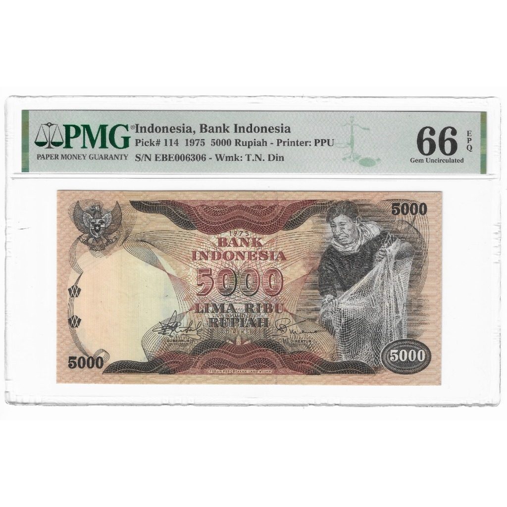 Uang Kuno 5000 Rupiah Penjala Ikan 1975 Original murah PMG