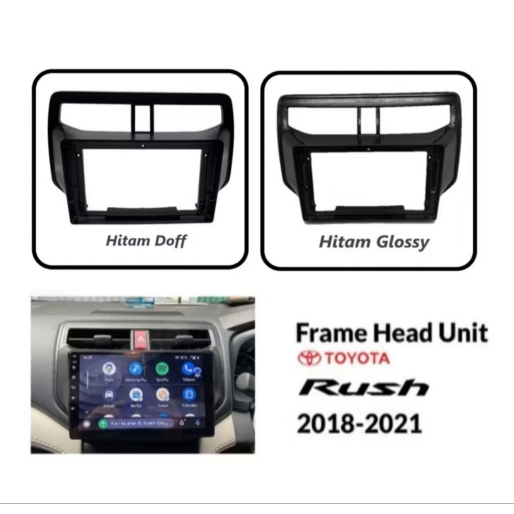 Frame + soket PNP Head Unit 9in/10in -Dashboard Mobil Toyota Rush,Terios,avanza-2018–2021