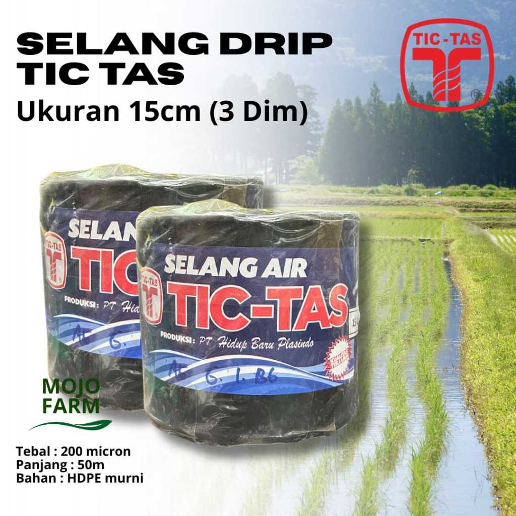 Selang Drip Irigasi 3 Dim/Selang Sawah Tic Tas Ukuran 15cm Murah