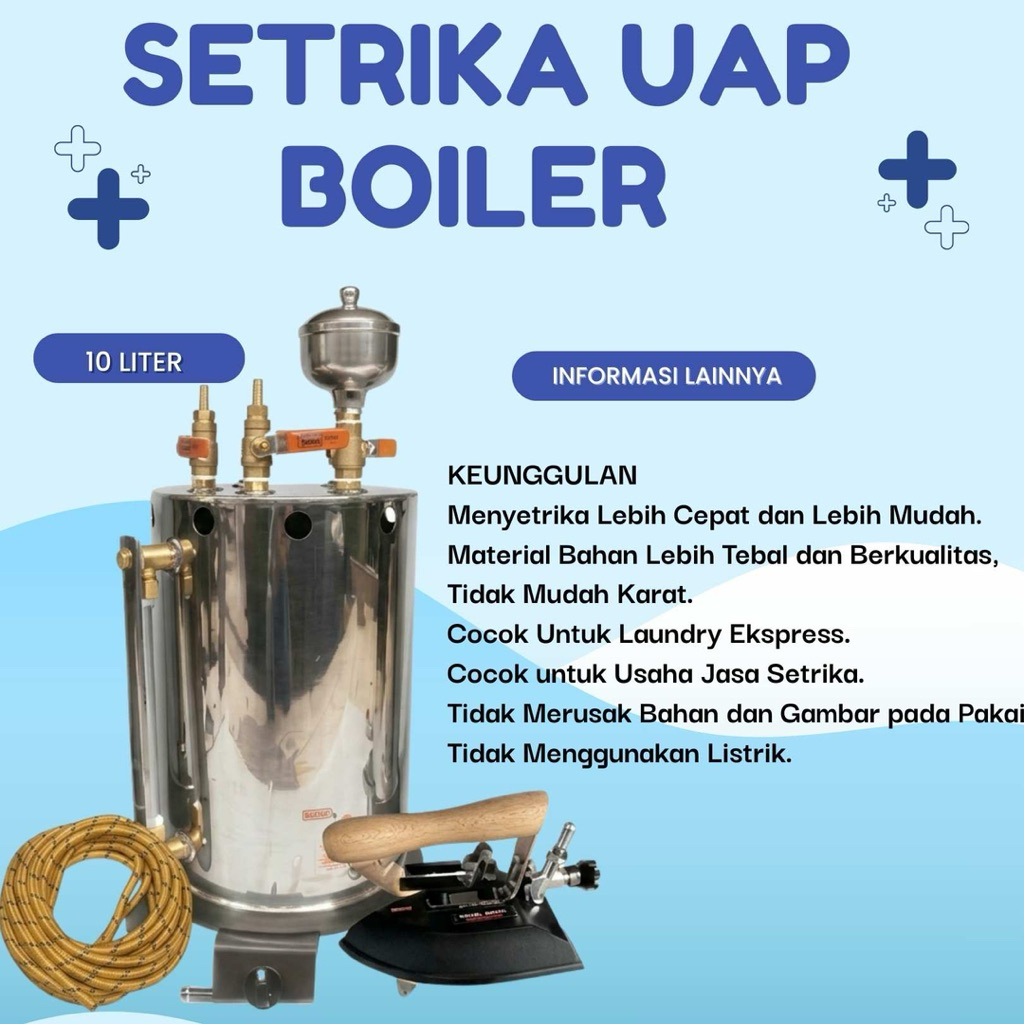 Setrika Uap Laundry Boiler Setrika Uap Kapasitas 10 Liter (Berat Asli)