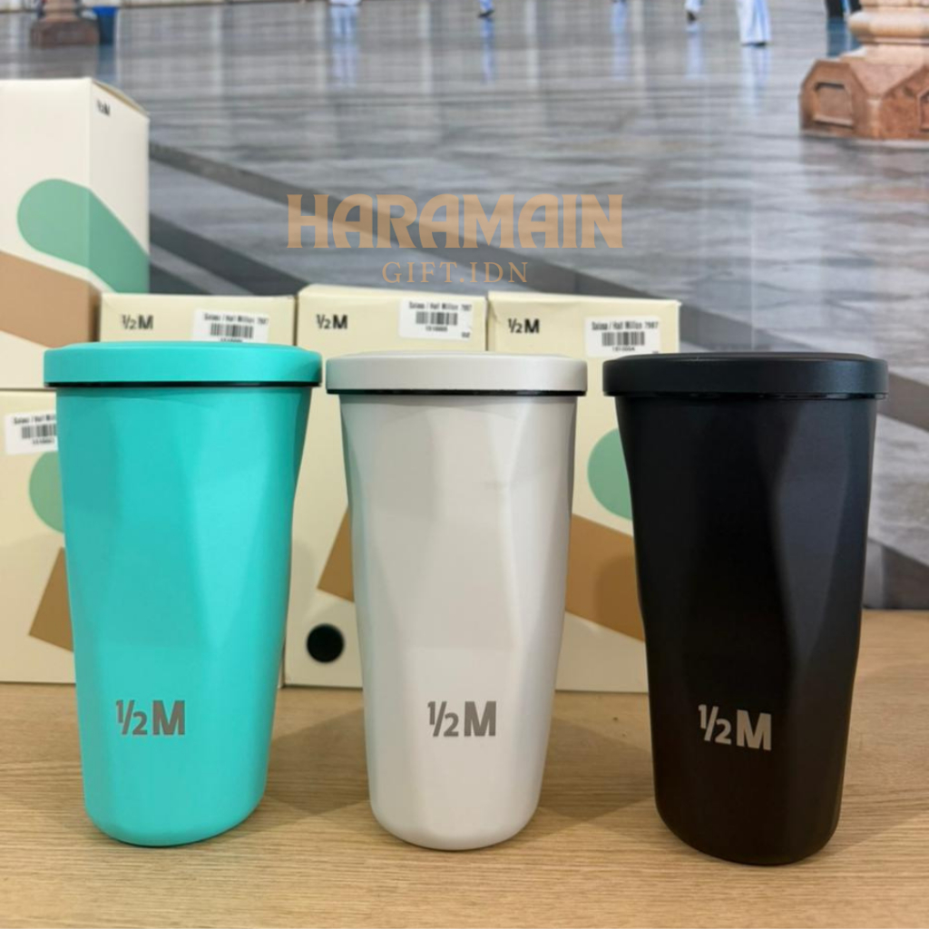 Tumbler Stainless Steel 1/2 half milion Ori Makkah Madinah 550ml - Anti Tumpah, Mudah Dibersihkan, P