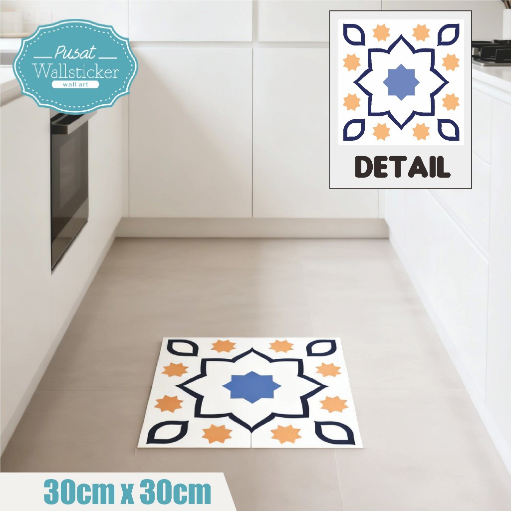 Pusat Wallsticker - READY STOK - Stiker Tegel 30x30 cm Stiker Keramik Lantai Dinding Motif Tegel Vin