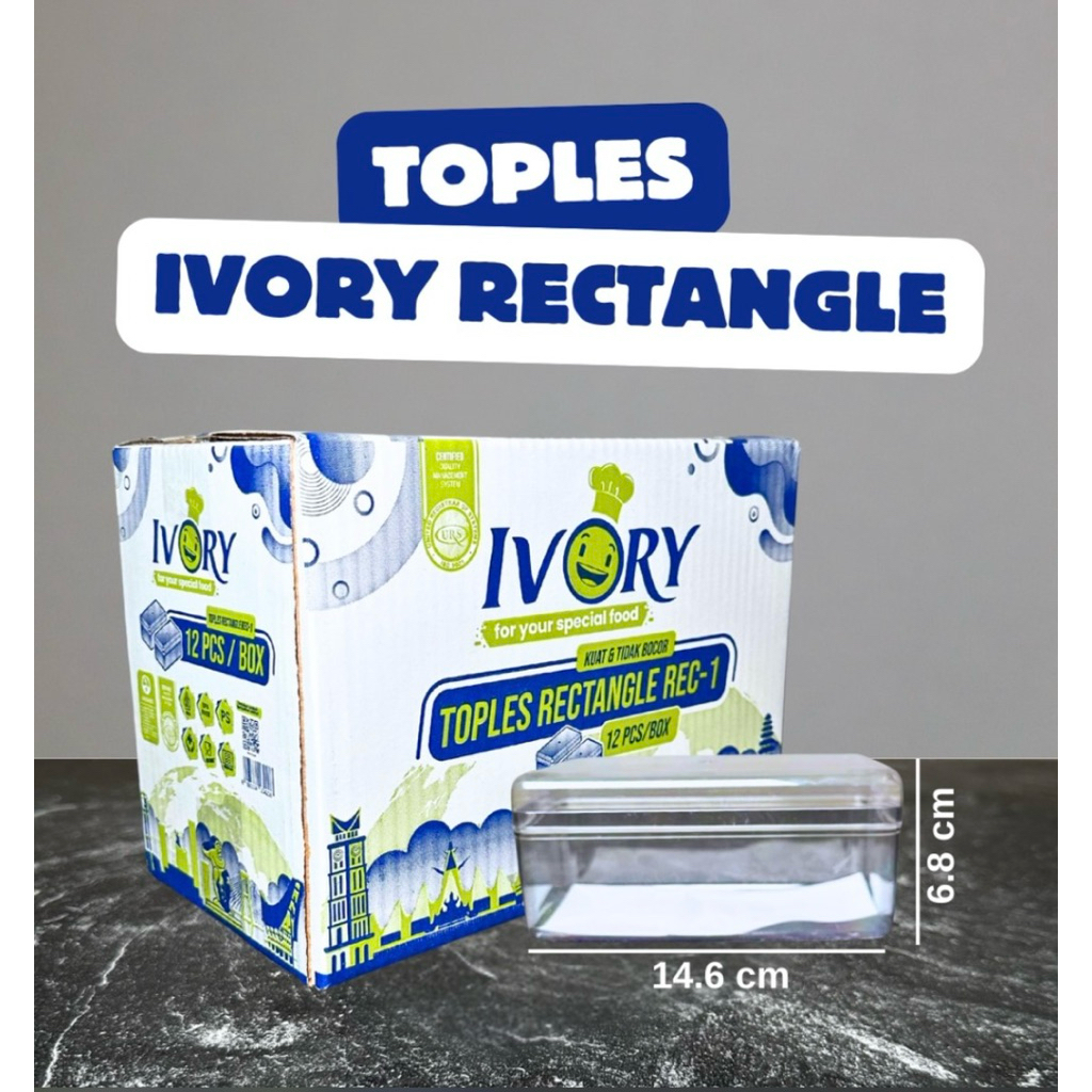 Toples Ivory Rectangle-1 / Toples Ivory Square SQ-1 / Toples Kue Kering Kekinian Toples Kuker Lebara