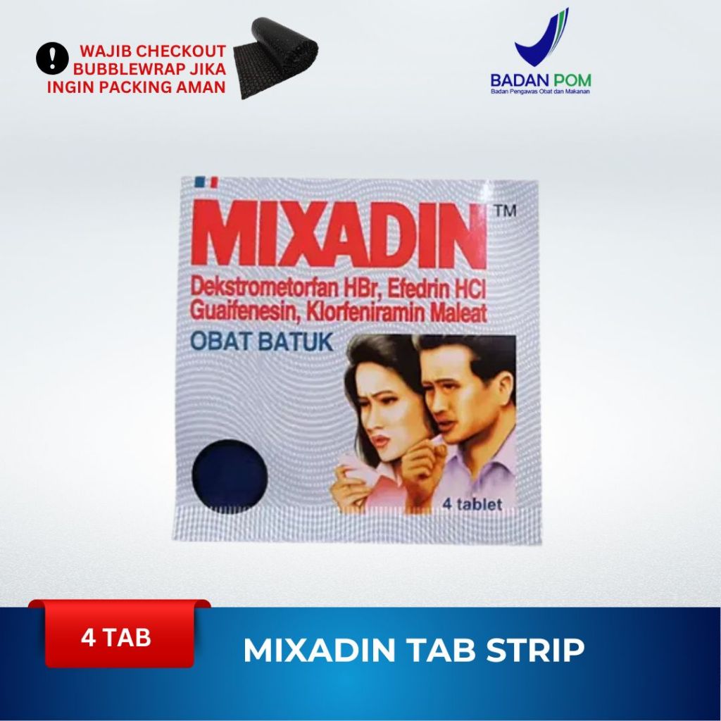 Mixadin Strip Isi 4 Tablet Batuk Pilek Demam