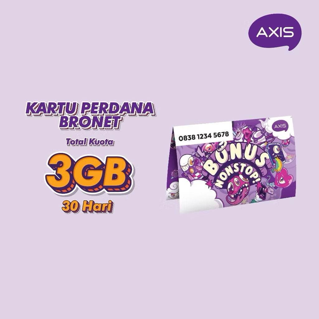 KARTU PERDANA AXIS 3GB 30 Hari