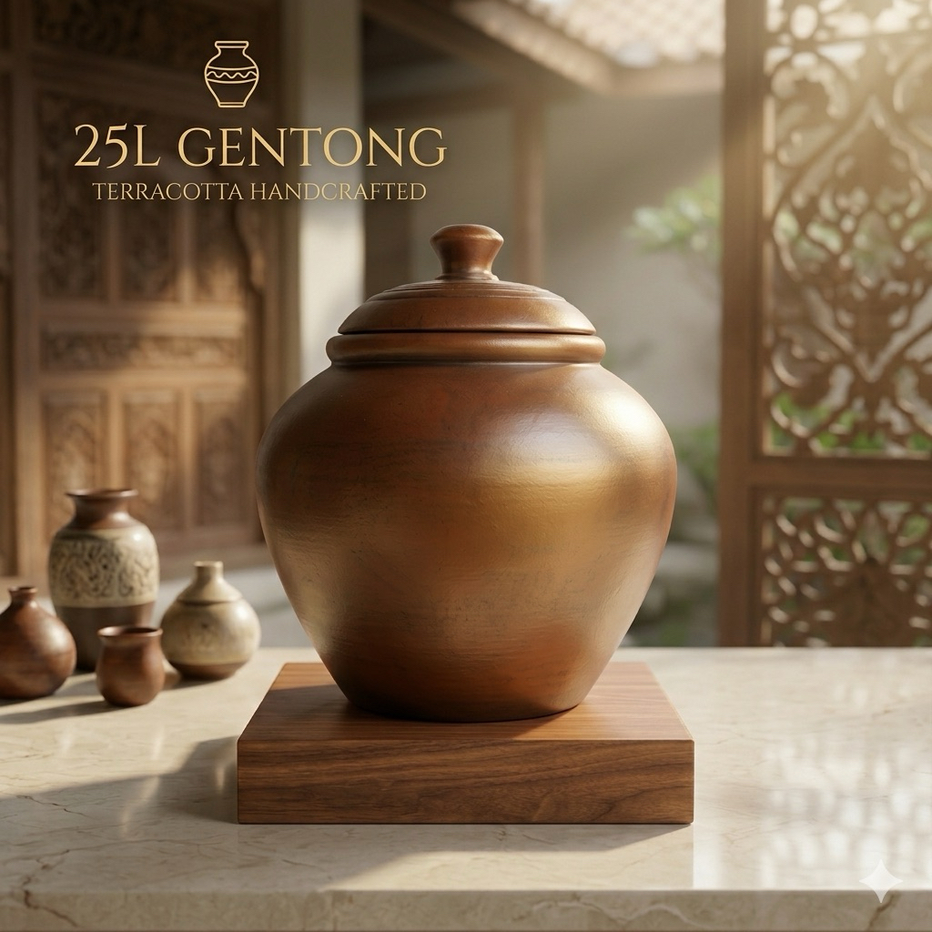 Gentong Beras -+20L Gentong Gerabah Tanah Liat