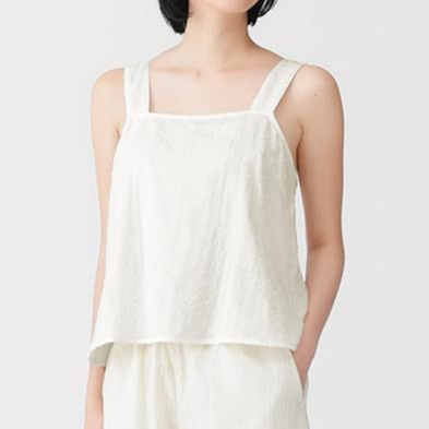 MUJI Women's Double Gauze Dotted Tank Top