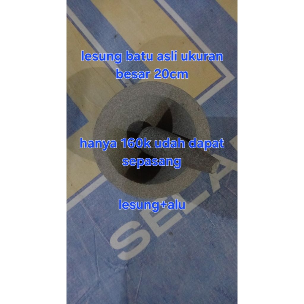 lesung batu asli besar ukuran 20cm