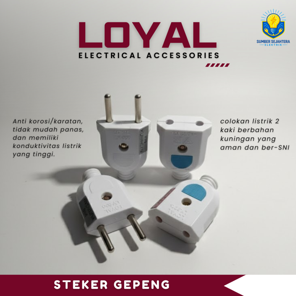 Steker Gepeng Loyal Putih