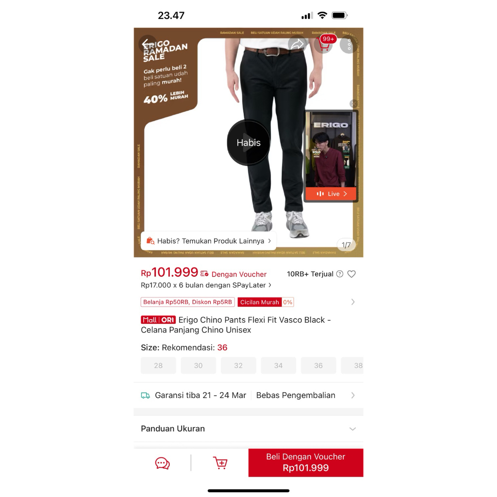 ERIGO CHINO PANTS BLACK