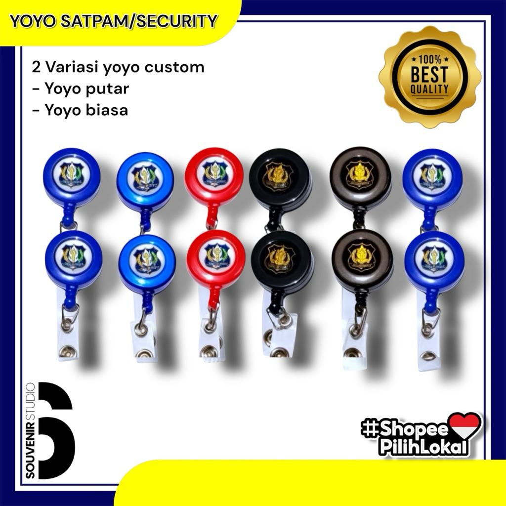 Yoyo id card Logo Security/Satpam All varian warna