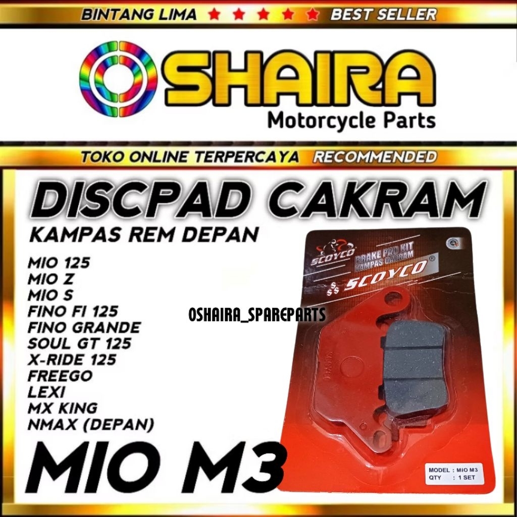 DISCPAD/DISPAD/KAMPAS REM DEPAN MIO M3/MIO Z/DLL/KUALITAS TERJAMIN DISCPAD DEPAN MIO GT DISCPAD DEPA