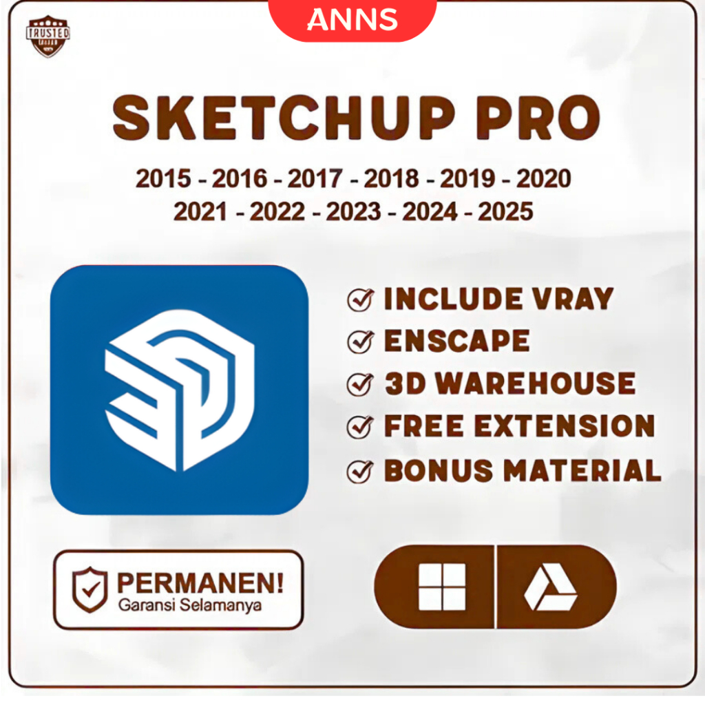 Sketchup Pro 2026 + Vray + Enscape Full Version Original Lifetime + Panduan Instalasi (WIN & MAC)