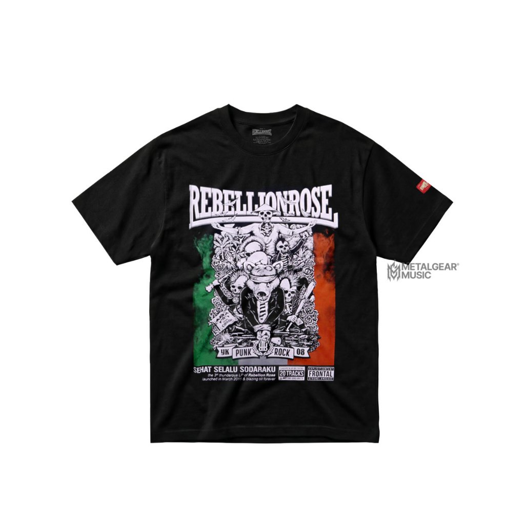 Metalgear Music 100% Cotton Baju Kaos     Tshirt Rebellion Rose - Sehat Selalu Sodaraku Katun M-XXL