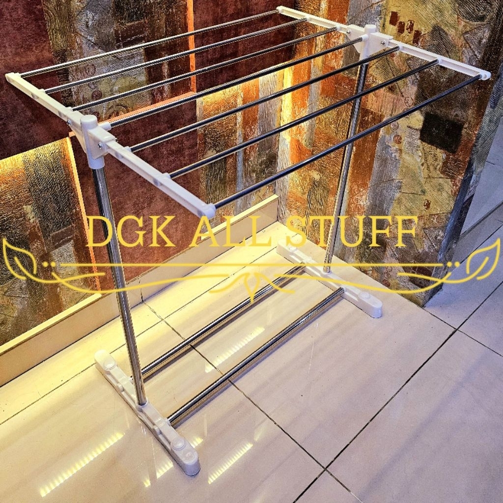 Rak Gantungan Tempat Jemuran Jemur Handuk Baju Pakaian Bayi Anak Celana Dalam Dalem Berdiri Stainles