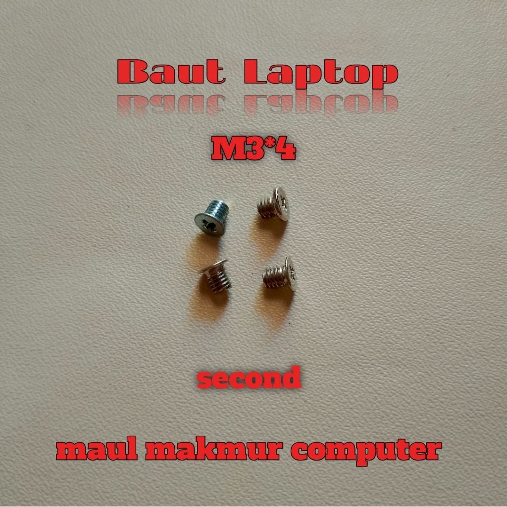 Baut Laptop M3*4 Screw Mur Baut Original Replacement Harga Satuan