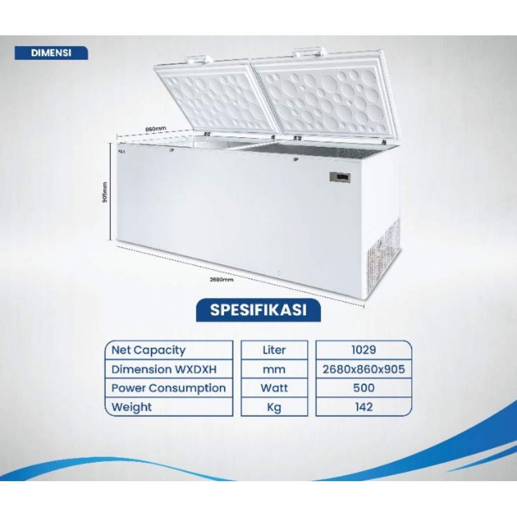 AQua Freezer 2 Pintu 1000 Liter AQF-1200EC