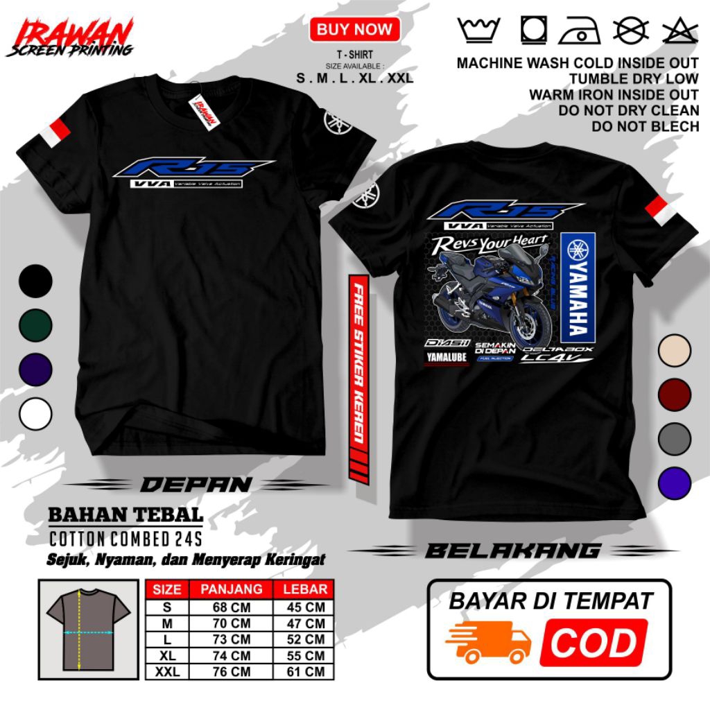 KAOS YAMAHA R15 V3 RACING BLUE 2018