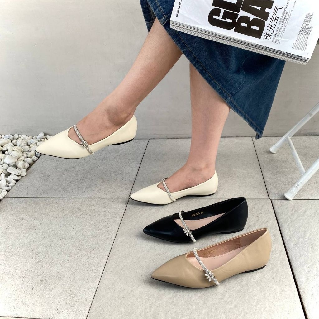 Simoncelli Flatshoes Wanita Import | Sepatu Flat | Sepatu Kerja Wanita | Sepatu Hitam | Wedding Shoe